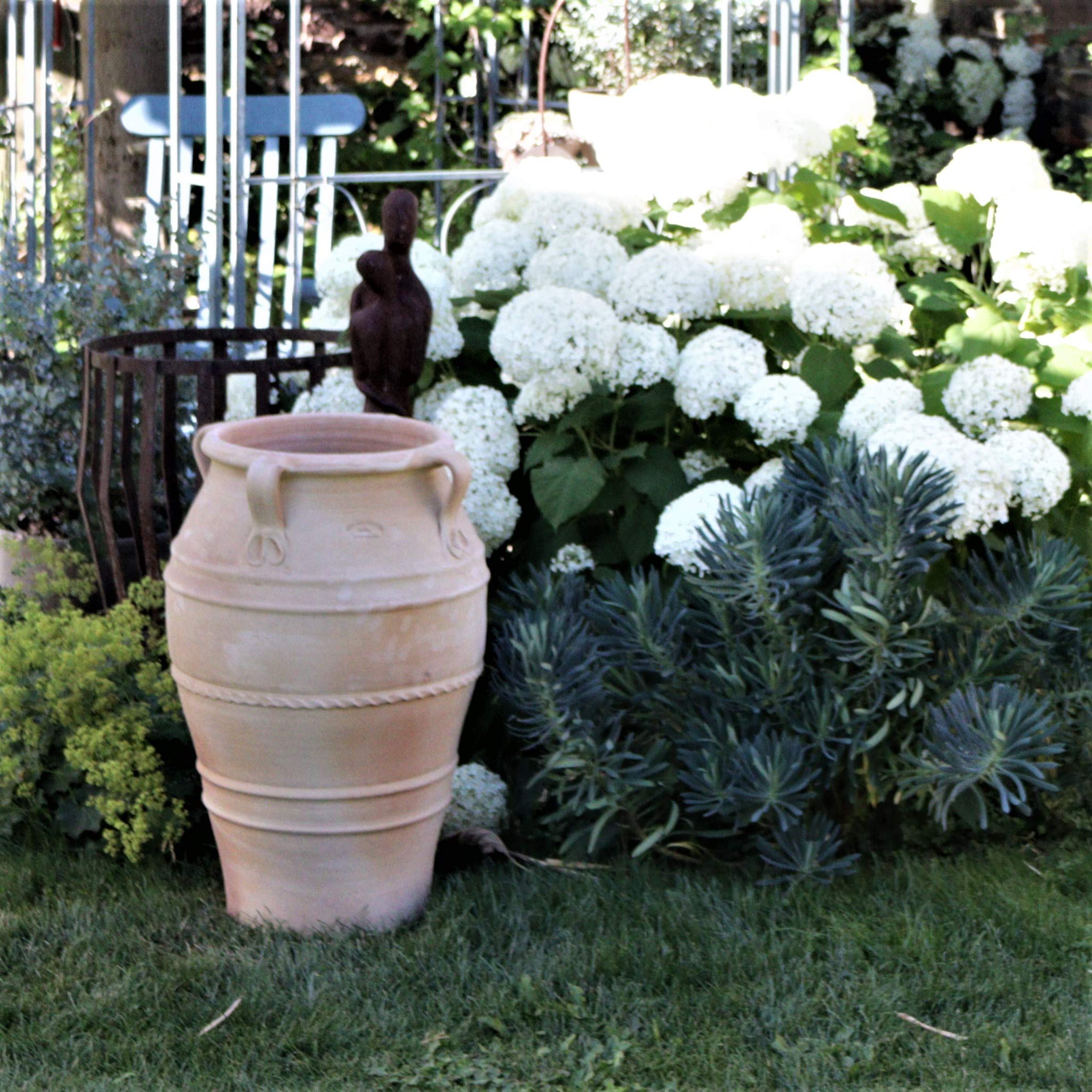 Palatina Werkstatt Esclusiva anfora in terracotta, 70 cm, 100% fatto a mano, bellezza inconfondibile per il vostro giardino e interni