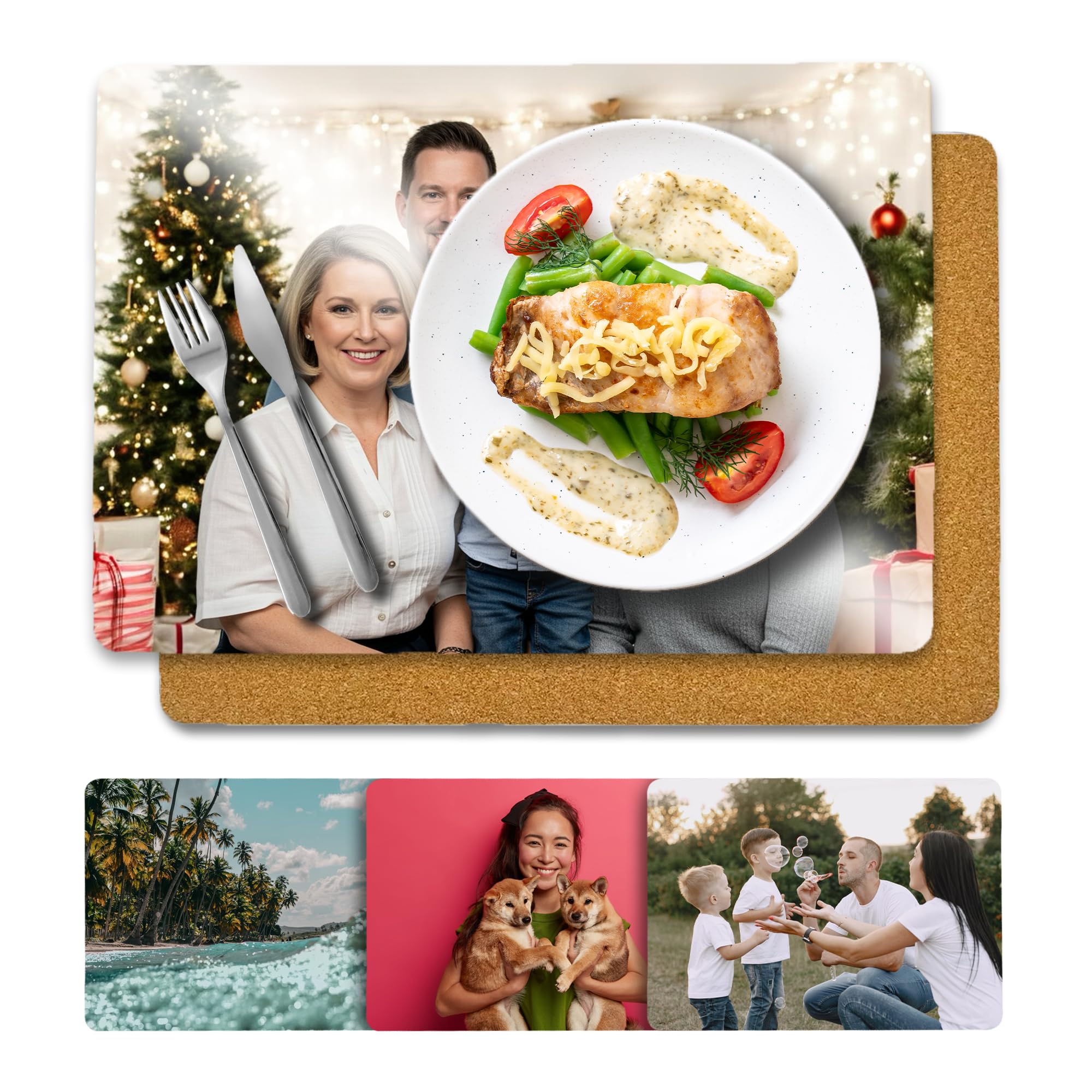 Thedogtagco Multicolor Large Design Your Own Custom Placemat Personalised Mdf Cork Any Text And Photo