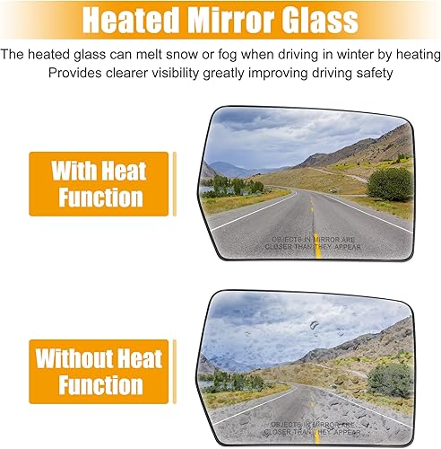 Miniatura 3 de X AUTOHAUX Espejo lateral derecho del pasajero Espejo retrovisor de cristal del coche Espejo retrovisor de vidrio con calefacción exterior de