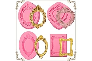 4 Pieces Baroque Frame Silicone Molds for Air Dry Clay and More
