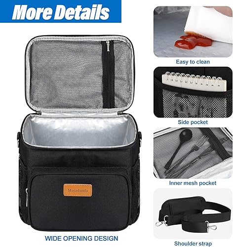 Miniatura 7 de Bolsa de almuerzo aislada para mujereshombres lonchera reutilizable para niños y adultos lonchera plegable a prueba de fugas pequeña bolsa de