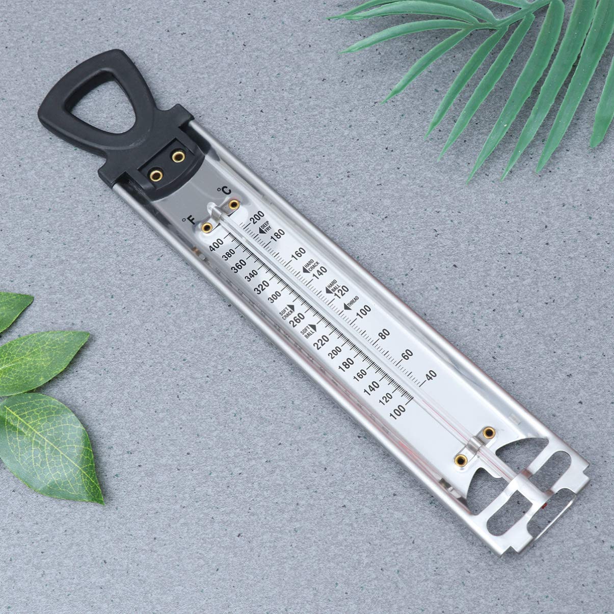 Ciieeo Multi-use Thermometer Set Candy Thermometer Double Scale (Fahrenheit Celsius) Wall Hanging for Kitchen