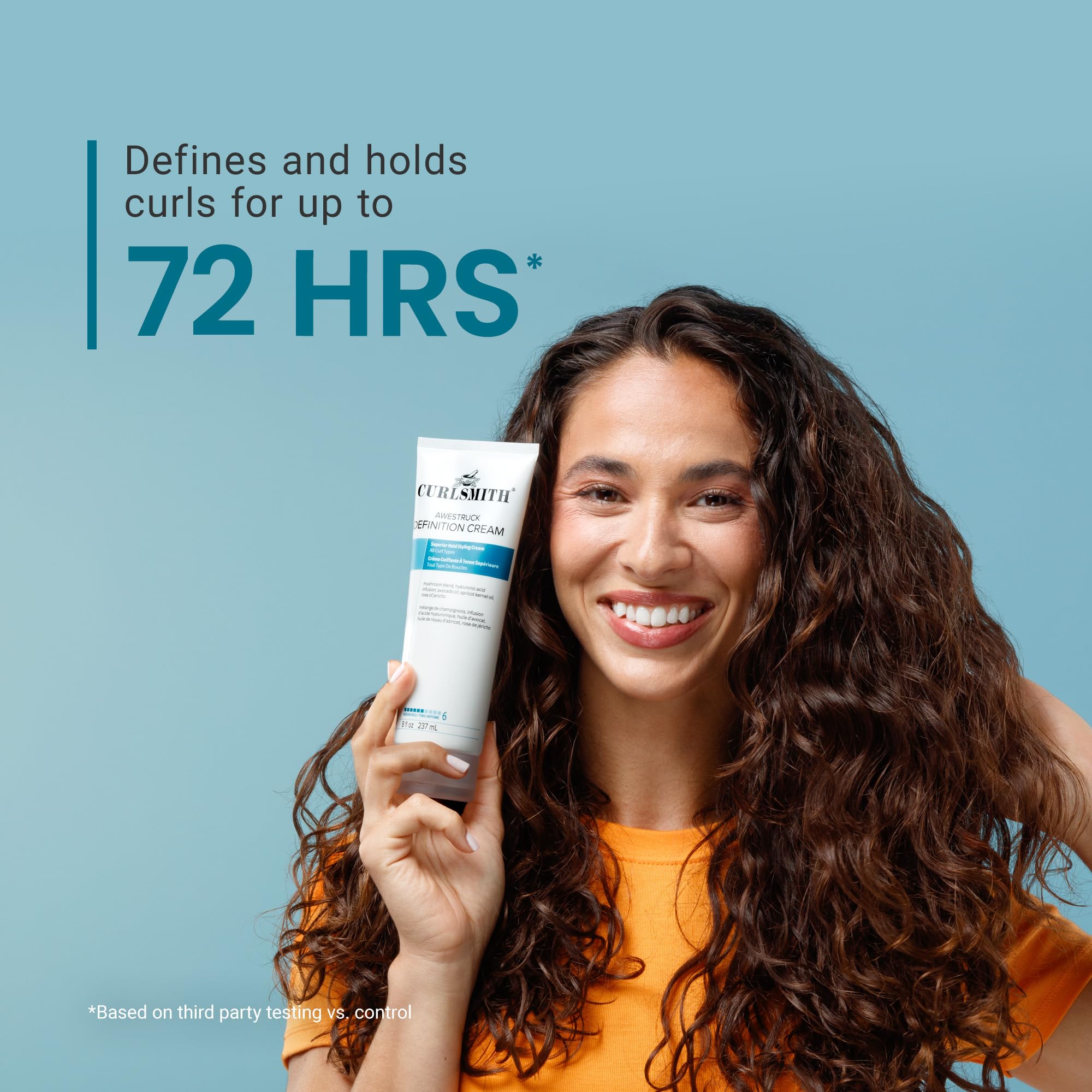 CURLSMITH Awestruck Definition Cream - Superior Hold Styling Cream, Deep Hydration and Frizz Reduction (8 oz)