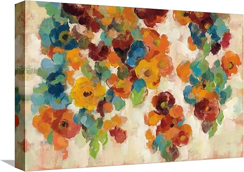 ART.COM Silvia Vassileva - Lienzo decorativo para pared, diseño floral de especias y turquesa, 18 x 12 pulgadas