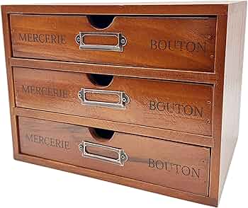 Amazon｜Ansimple ビンテージ風 ナチュラルな 木製 引出し付き 収納