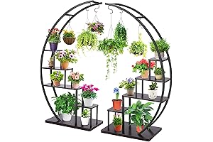 Homdox 5 Tier Indoor Plant Stand, Half Moon Plant Stand Indoor