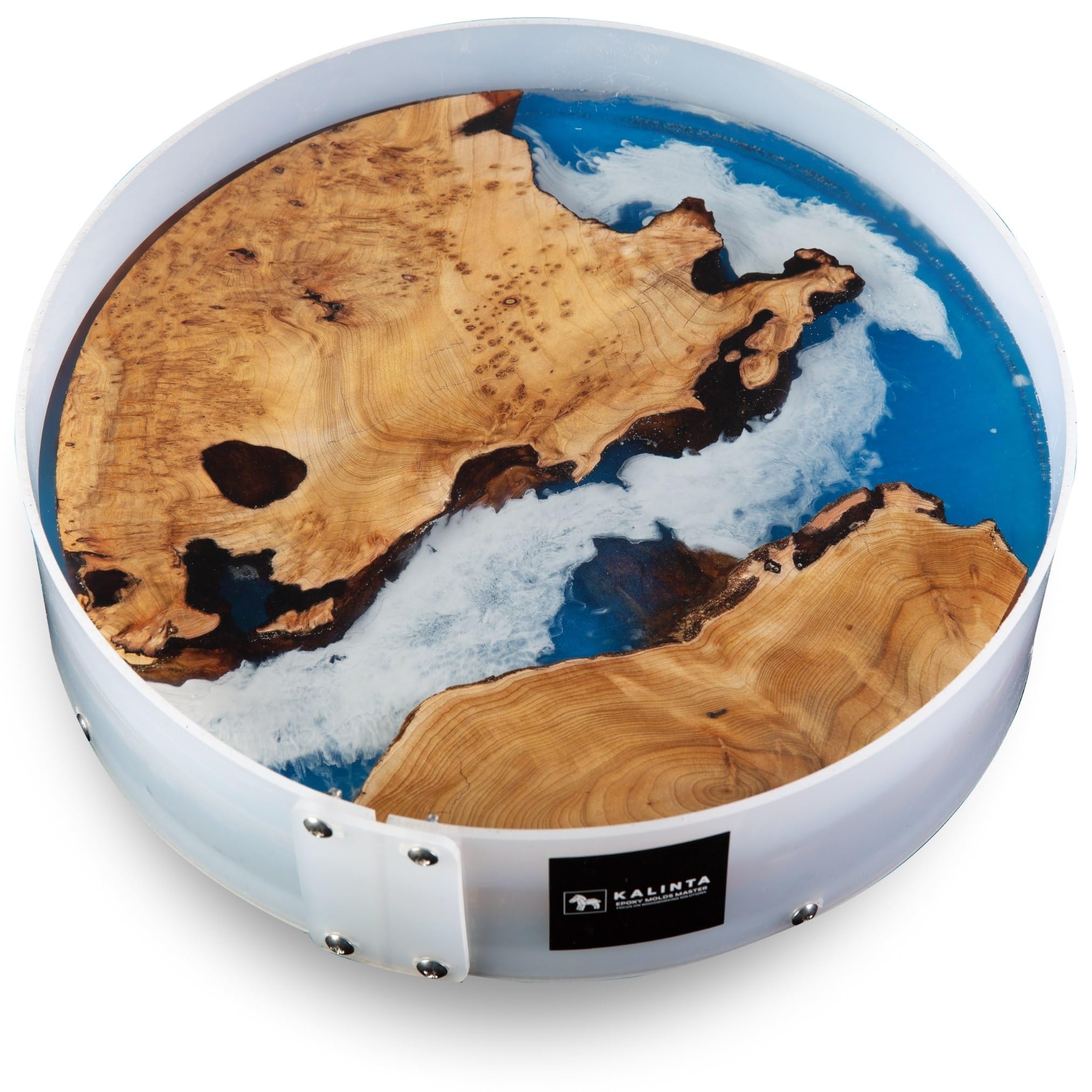 Photo 1 of **missing hrdware**Resin Mold Large Round Deep -Kalinta 42inch Reusable Epoxy Round Molds for Resin Clock, Serving Tray Board, End Table?Floral Preservation Bouquet