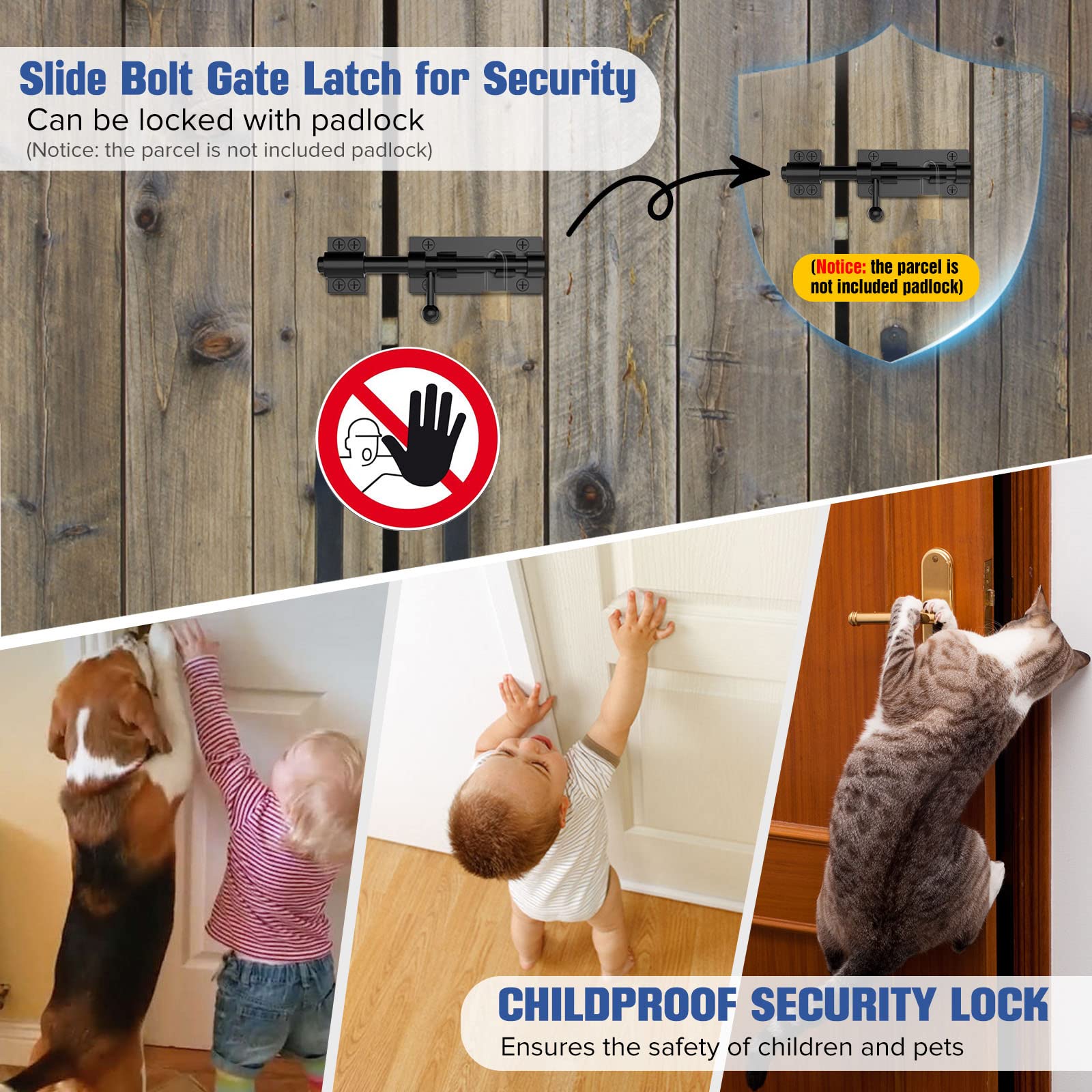 Barrel Bolt Latch, Slide Bolt Gate Latch - Image 3