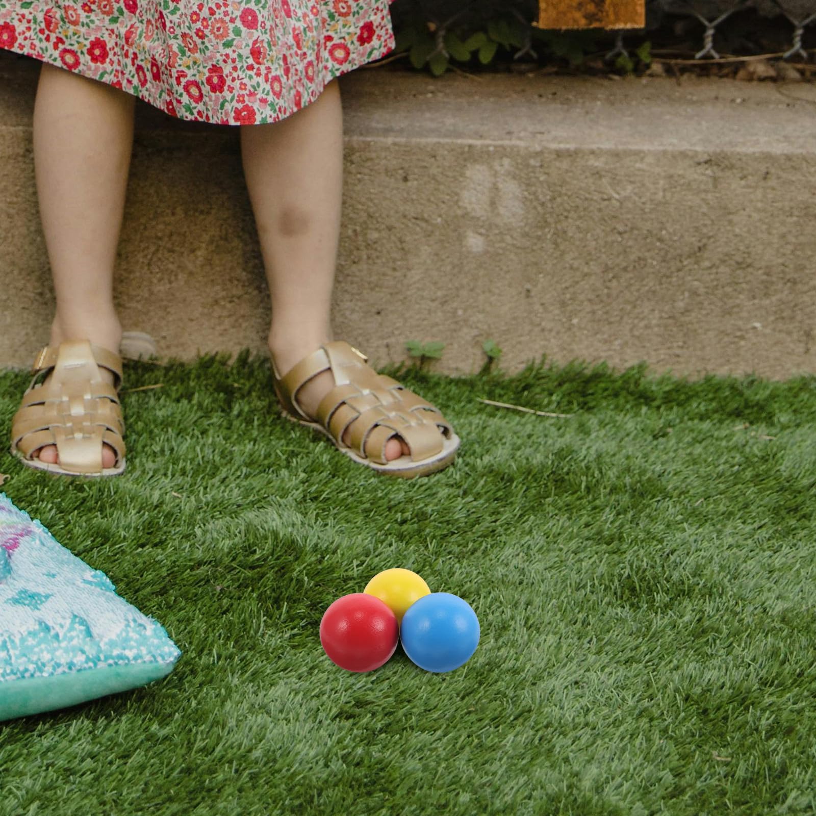 Boules de Croquet en Bois Lot de 3, Jeu de Croquet pour Enfants Plein Air Jardin
