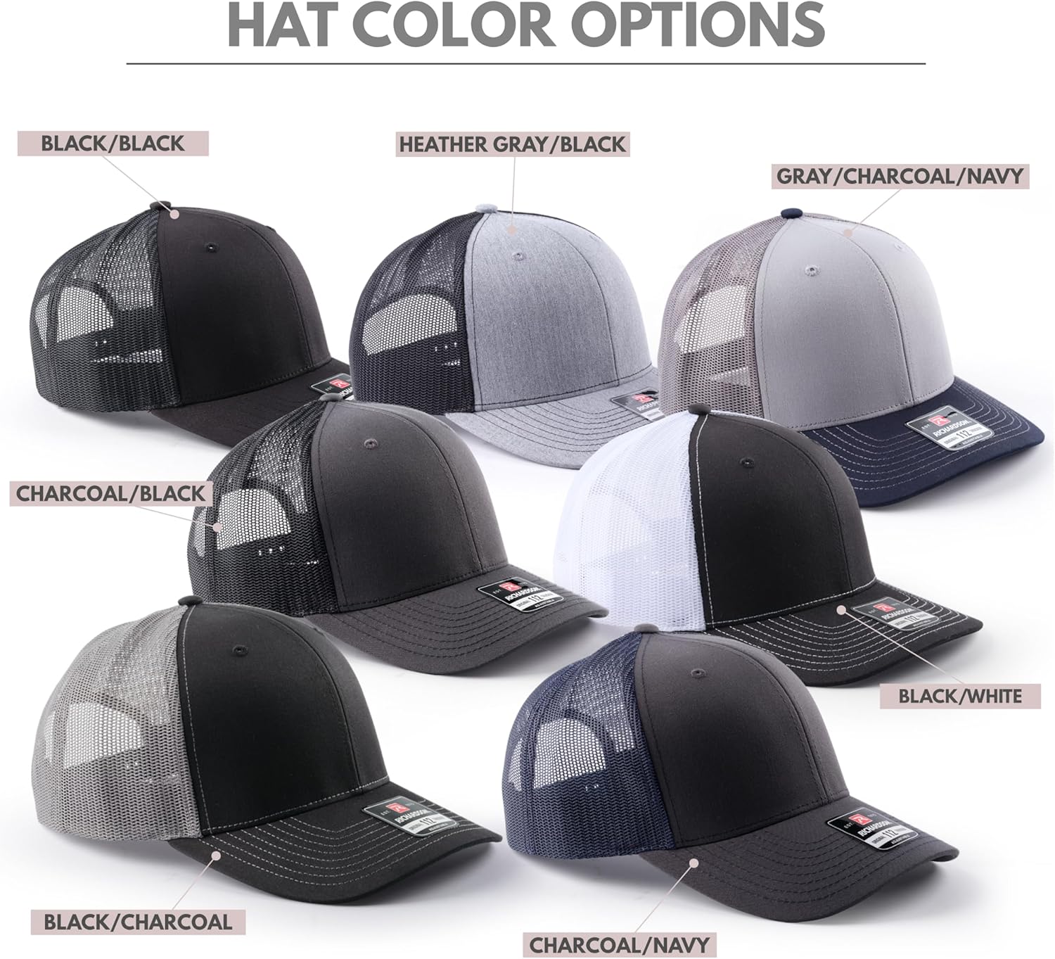 Custom Trucker Hats for Men with Initial Leather Patch and Name