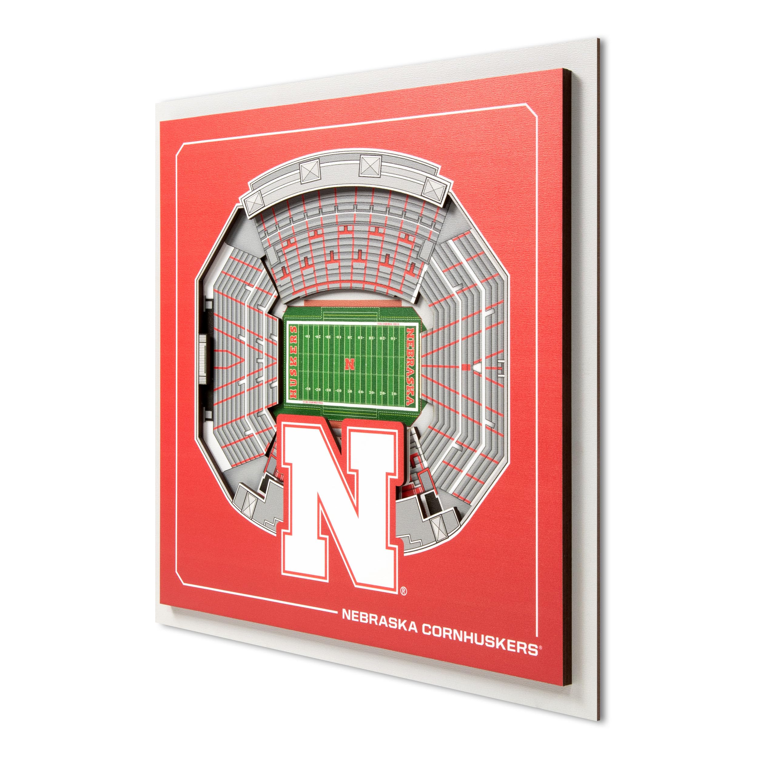 YouTheFan Officially-licensed NCAA Stadium Series 3D Wall Art - multi-layer team stadium replica, detailed sports fan gift, indoor decor