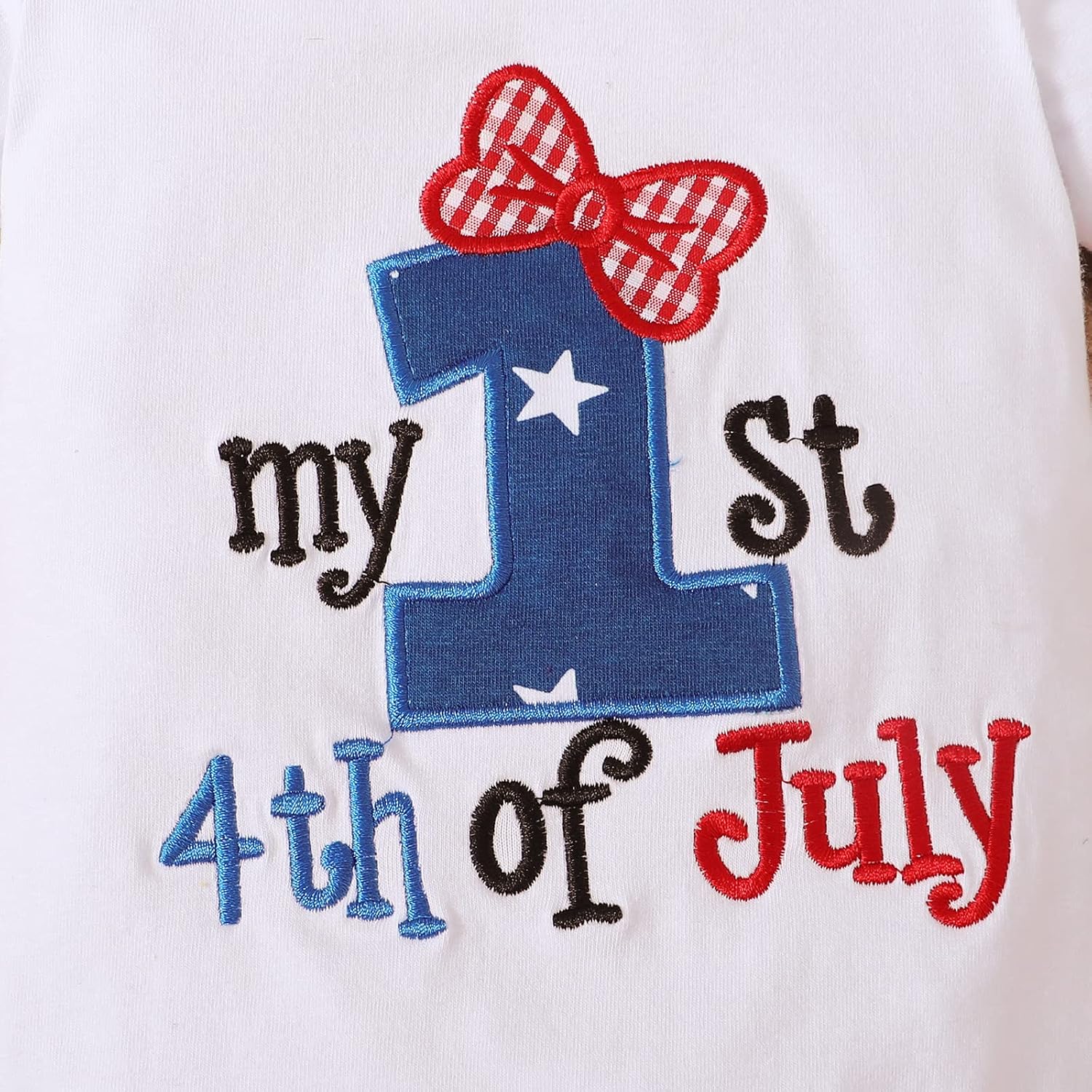4th of July Baby Girl Outfit American Flag Romper My 1st 4th of July Clothes Pants Set