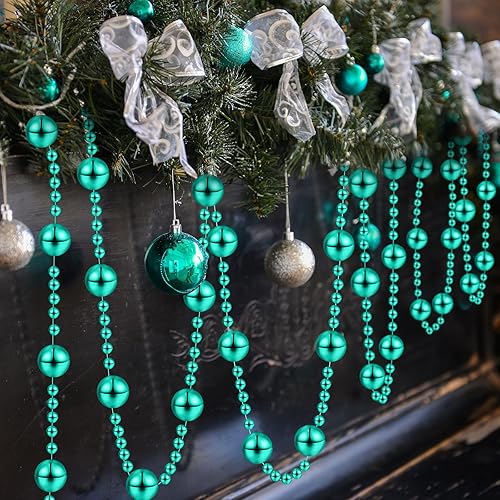 Miniatura 11 de Pangda Guirnalda de perlas artificiales de 65.6 pies para árbol de Navidad, cadena de hilos de cuentas de plástico, adorno para boda, fiesta de Rosa