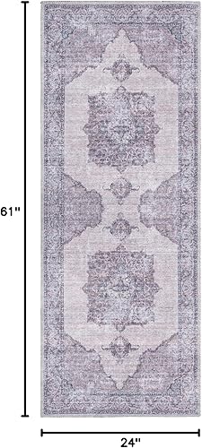 Miniatura 2 de Unique Loom Mangata Collection - Alfombra de área Mariah (Runner 2' 0" x 5' 0", marfil y grisnegro)