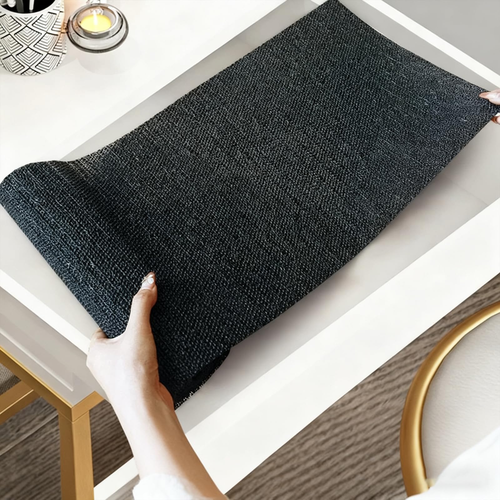 Base antideslizante de PVC de 50x65 cm reutilizable y lavable color negro