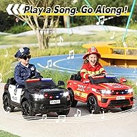 Vista 3 de TOBBI Camión de Bomberos de Juguete Montable 12V Motor de Bomberos Camiones de Bomberos Gigantes Bombero Carro Montable con Control Remoto, Llamada