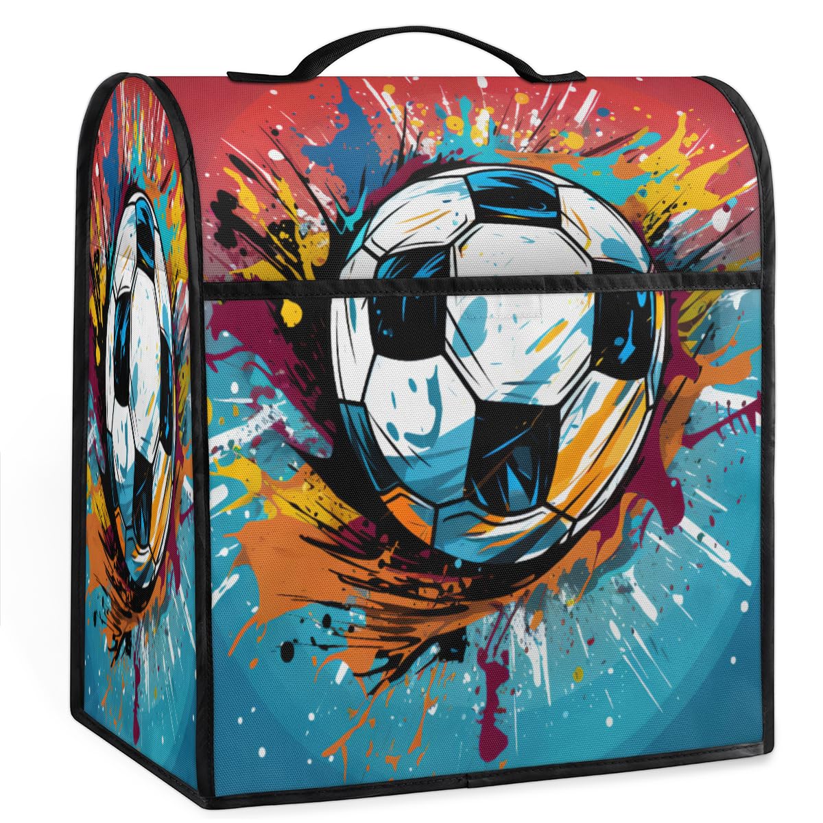 Coffee Maker Cover Graffiti Football Kitchen Appliance Covers Small Appliance Covers Blender Cover Juicer Cover Dust Covers for Kitchen Appliances with Top Handle and Pockets,Washable,C890