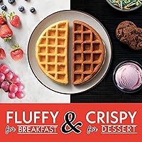 Vista 3 de Gourmia Belgian Waffle Maker – Compact Design with Upright Storage, Adjustable Browning, and Easy-Clean Nonstick Ceramic Plates, Stainless Steel