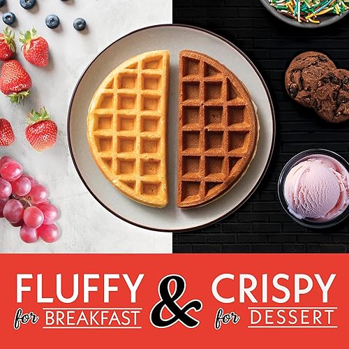 Miniatura 2 de Gourmia Waffle Maker belga - Diseño compacto con almacenamiento vertical, café ajustable y platos de cerámica antiadherentes fáciles de limpiar,