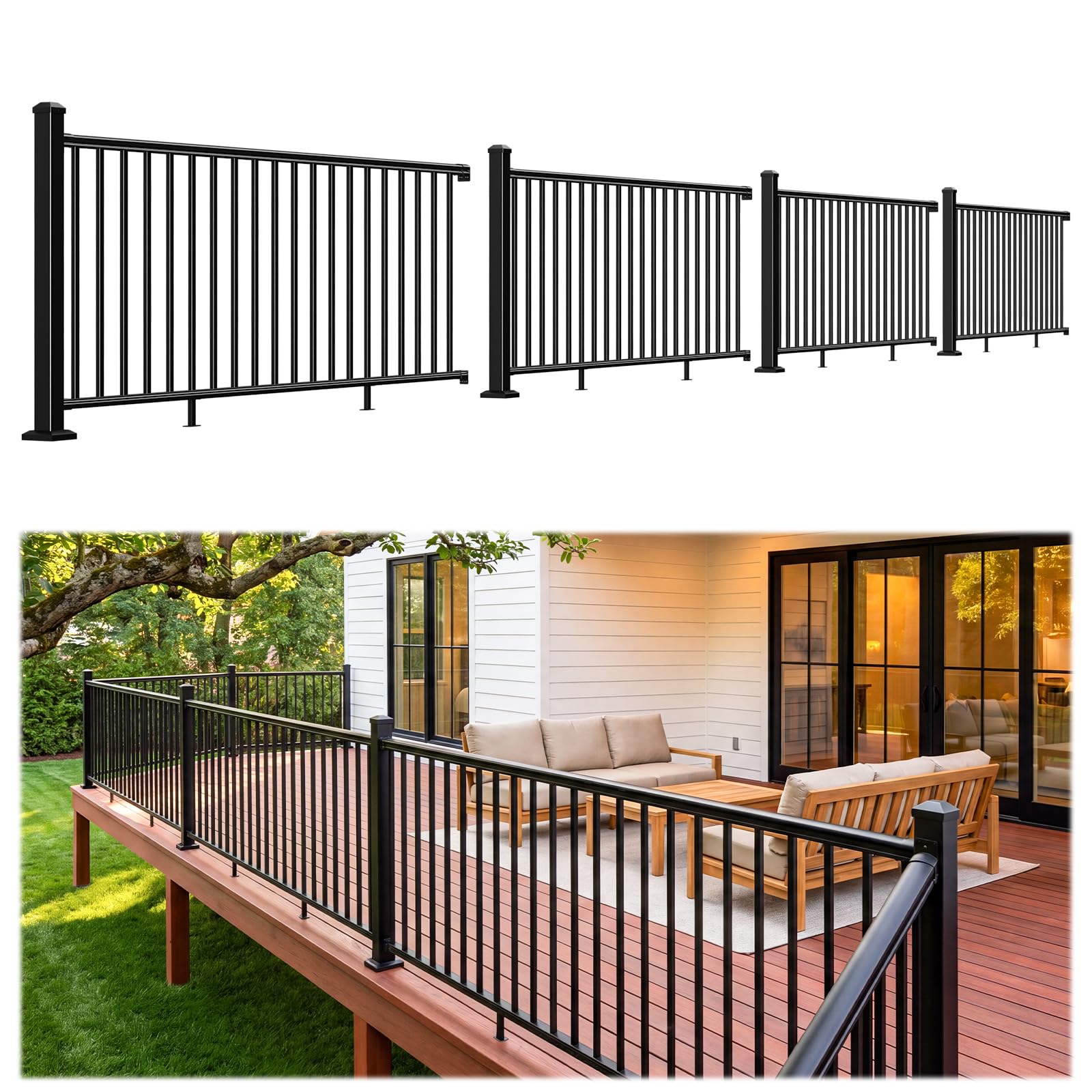 Photo 1 of *** TRUCK/TRAILER PICKUP *** Egadis 4 Pack 36 in x 8 ft Modular Aluminum Porch and Deck Railing Kit