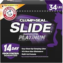 ARM & HAMMER Slide Platinum Easy Clean-Up Clumping Cat Litter, 34 lbs 
