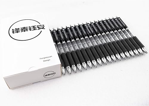 Miniatura 8 de Fengtaiyuan ADP18, bolígrafos de gel retráctiles, 0.020 in, tinta negra, extrafinos, escritura suave, paquete de 18 (ADP18)