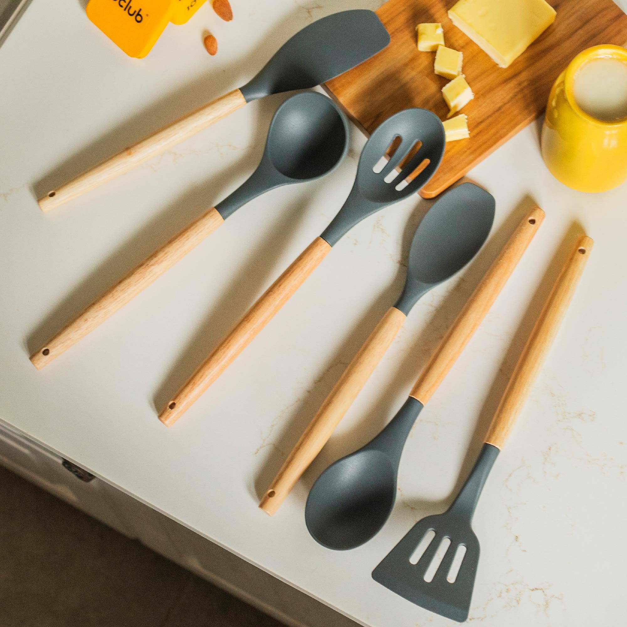 10club Silicone Spatula Set of 6 with Wooden Handles for Kitchen | BPA Free | High Heat Resistance Upto 230℃ | Long Lasting 100% Food Safe | Black (B0D91VDJN4) Amazon Price History, Amazon Price Tracker