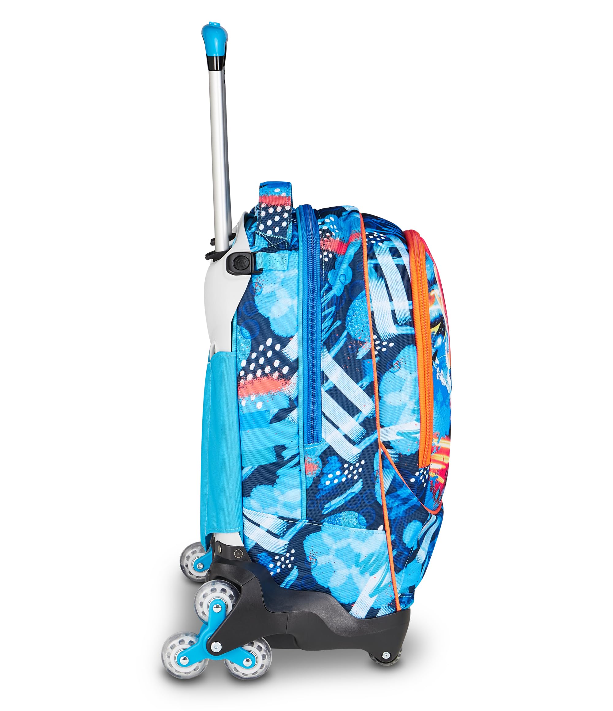 SJ GANG STYLE JAM GANG Trolley Scuola Jack 8 ruote SPEED ANIMAL BOY, Celeste, 34L, Scomponibile, Uso Zaino, Cross-over System, Spallacci a scomparsa, Tasca portaborraccia, Elementari e medie, Bambino