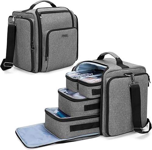 BAFASO Bolsa de almacenamiento de maquillaje, Gris, Bolsa de cosméticos