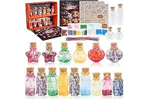 POATROZON 20Pcs Halloween Decorations Fairy Magic Witches Potions Craft Kit Wishing Stone...