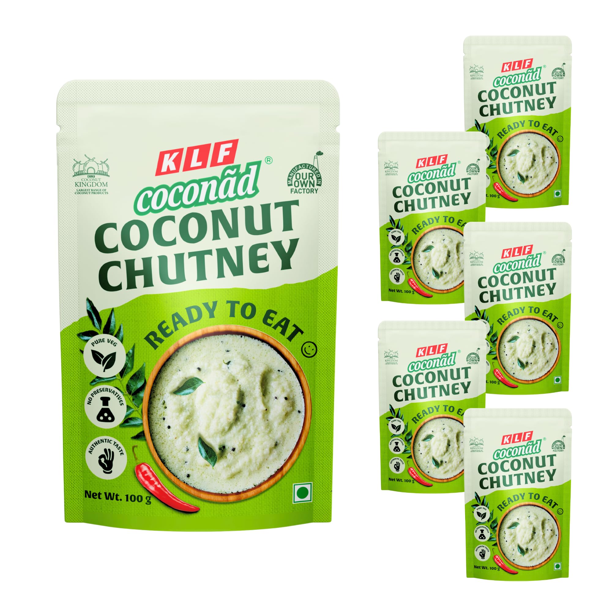 KLF Coconad Coconut Chutney Ready to Eat 100gm (Pack of 6)-image-39
