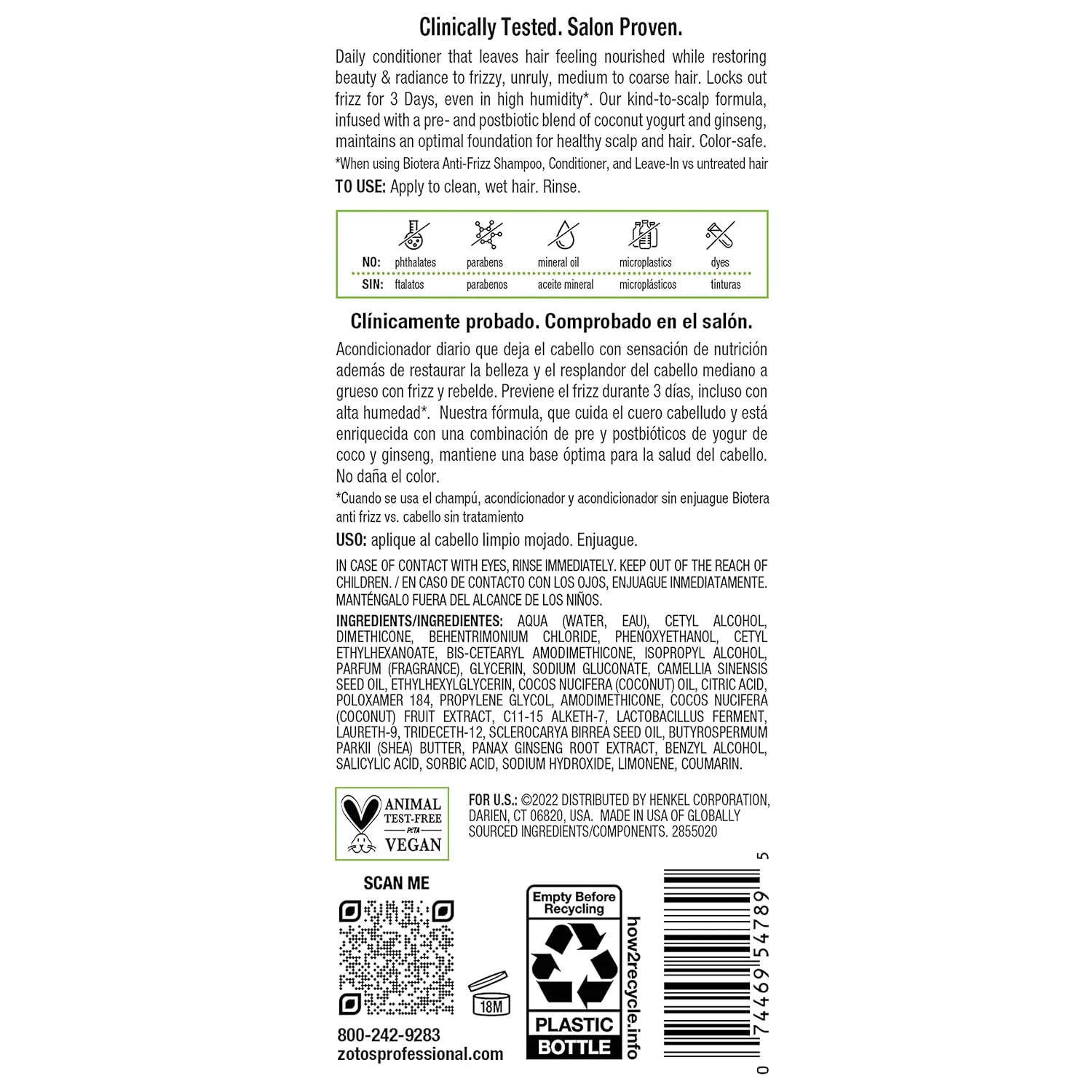 Biotera Anti Frizz Smoothing Conditioner | Smooths & Controls Frizzy, Unruly Hair | Microbiome Friendly | Vegan & Animal Test Free | Paraben Free | Color-Safe - Image 10