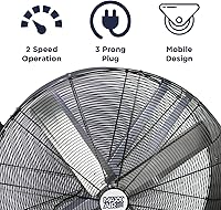 Vista 3 de Maxx Air Ventilador industrial de barril de transmisión por correa de 42 pulgadas, resistente a daños y abolladuras