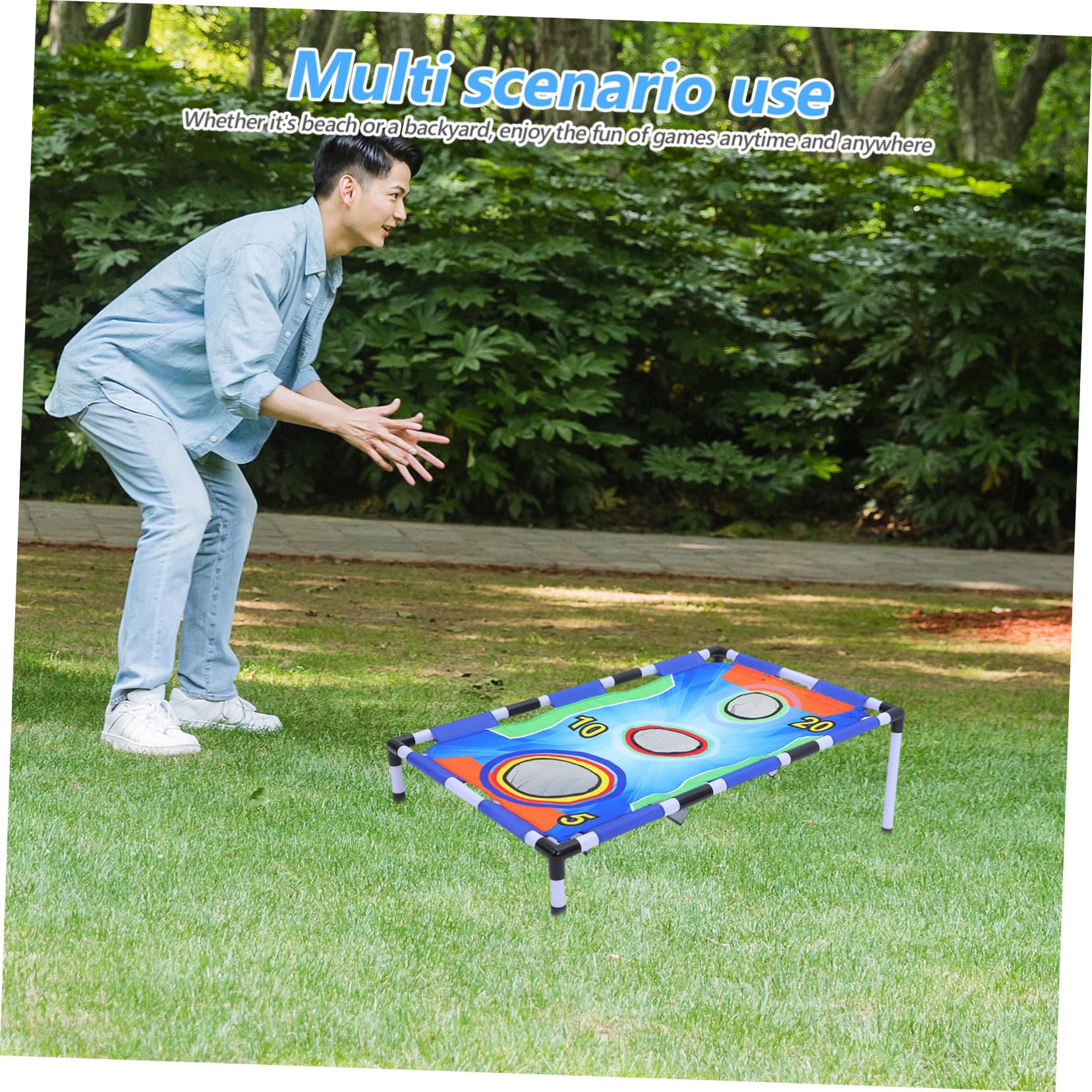 VANZACK Bohnensackwurfspiel Set mit Sandsackbrett Outdoor-wurfspielzeug für Junge Mädchen Familienfeste Parks Strände Gärten