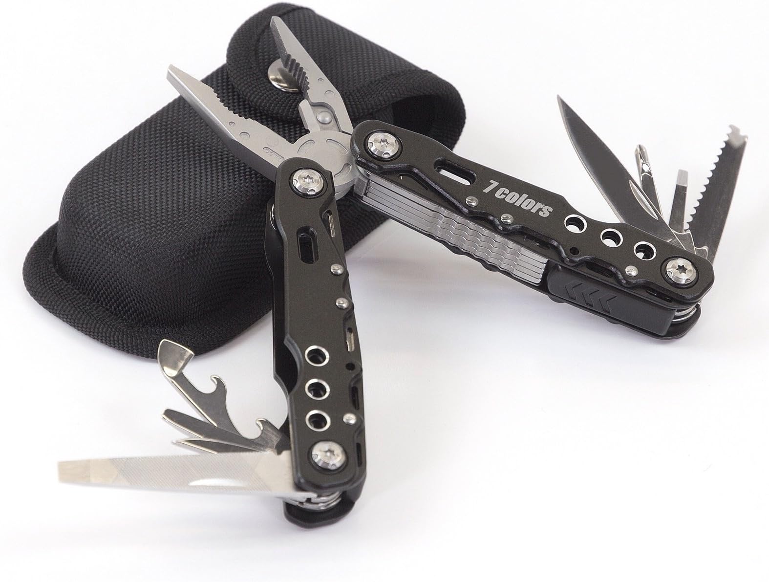 Amazon ROCKTOL 29合1マルチツールプライヤー、重型ステンレスマルチツールセット交換可ワイヤープライヤーと鋸、マルチツールプライヤーナイロンカバーキャンプ生存、プレゼント彼に