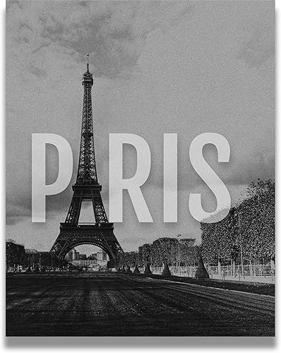 Miniatura 1 de Arte de pared blanco y negro de la Torre Eiffel de París, decoración de habitación de Francia, destino de viaje urbano, decoración del hogar, gran