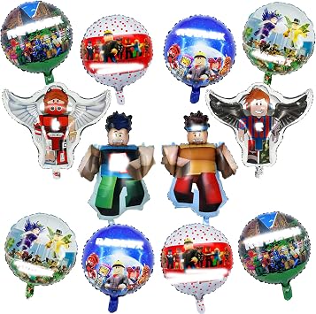 Rob-lx Birthday Decorations for Boys- Rob-lx Party Decorations Foil Balloons Happy Birthday Balloons Latex Balloon for Kids Theme Party Supplies Decorations