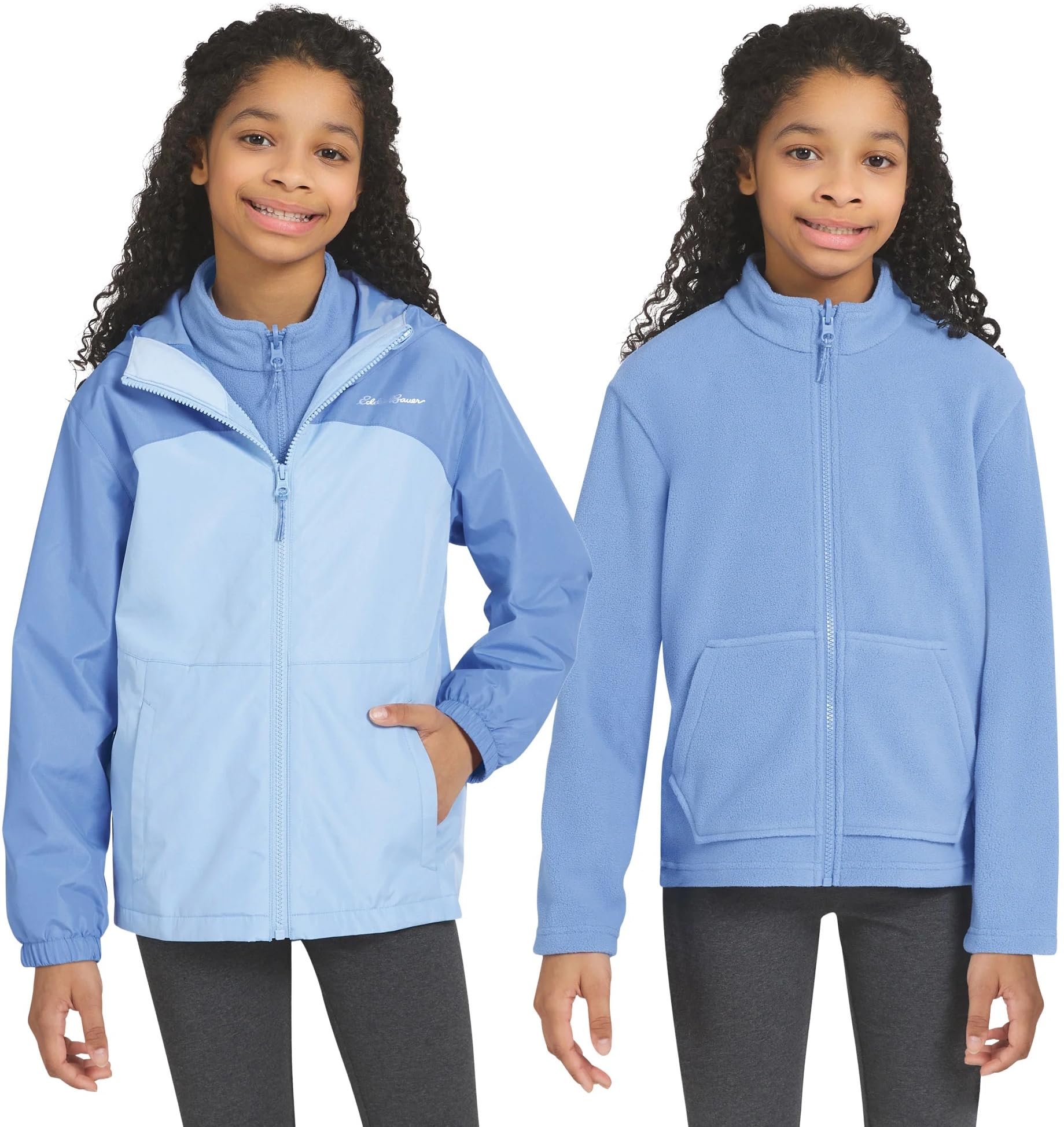 Eddie Bauer Youth Lone Peak 3 in 1 Jacket (US, Alpha, Small, Regular, River Blue)