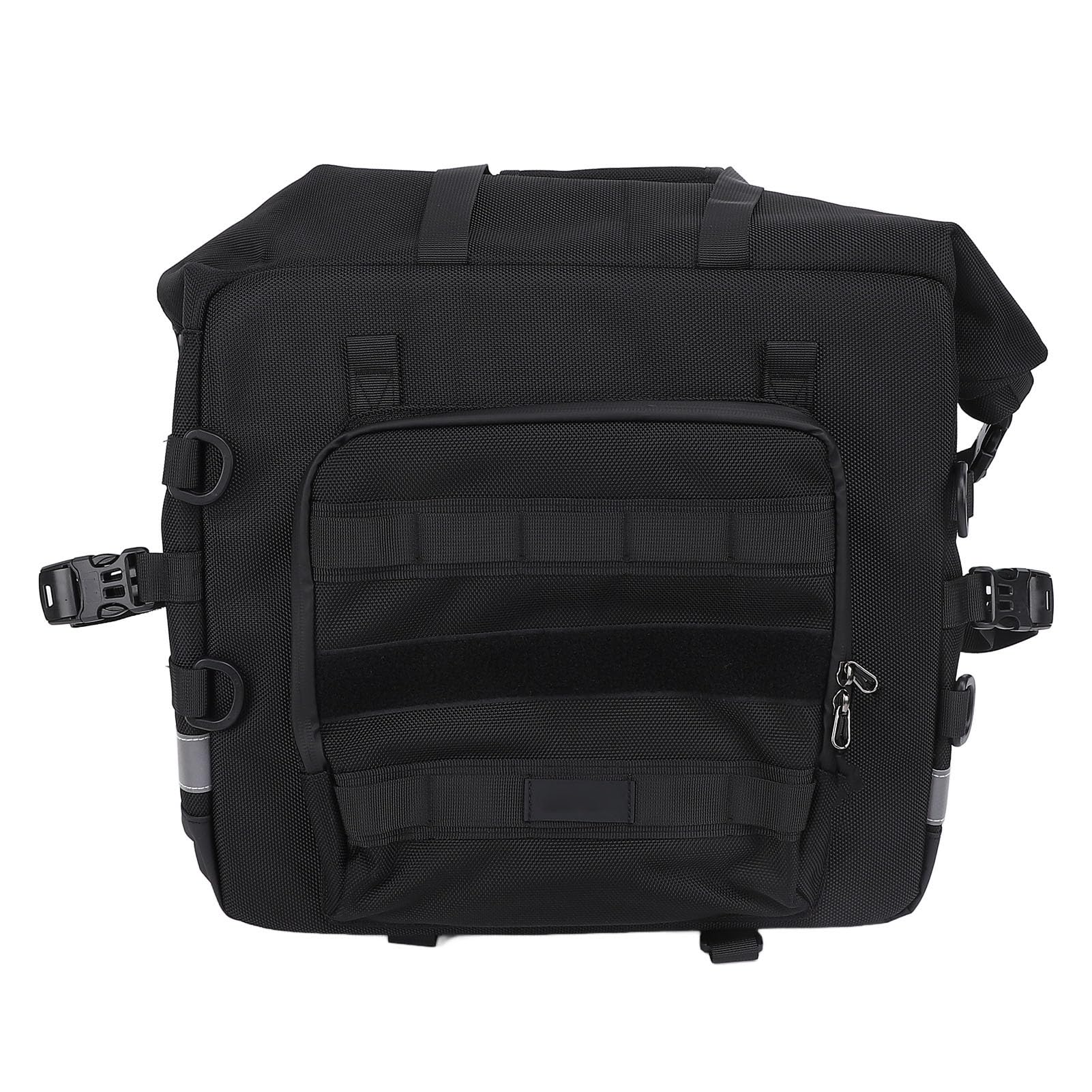 Torba Podsiodłowa Motocykla Wodoodporna 25L Szybkozłączka do Podróży z Paskiem Odblaskowym Czarna 15x6,7x15,4 Cala