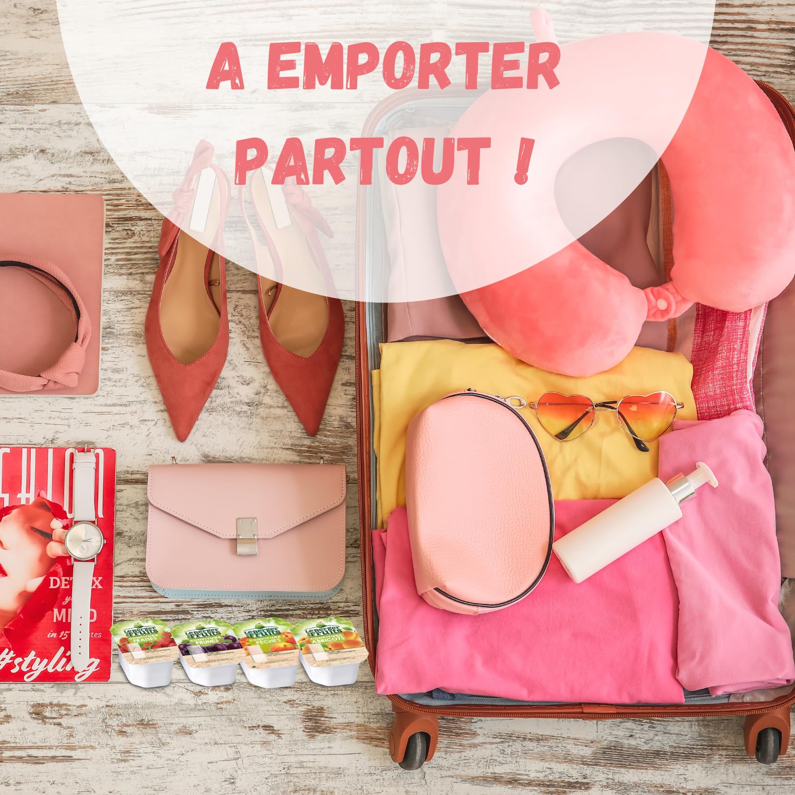 120 Barquettes LE BERGER DES FRUITS/NUT | Assortiment de Portions Individuelles de Pâte à Tartiner et Confitures Pêche, Fraise, Prune, Abricot pour un plaisir, idéal pour la restauration et les Airbnb