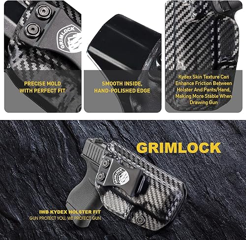 Miniatura 3 de IWB Kydex - Funda compatible con GLOCK43 43X cintura interior para hombres y mujeres funda de 031 pulgadas inclinación y retención ajustables sin