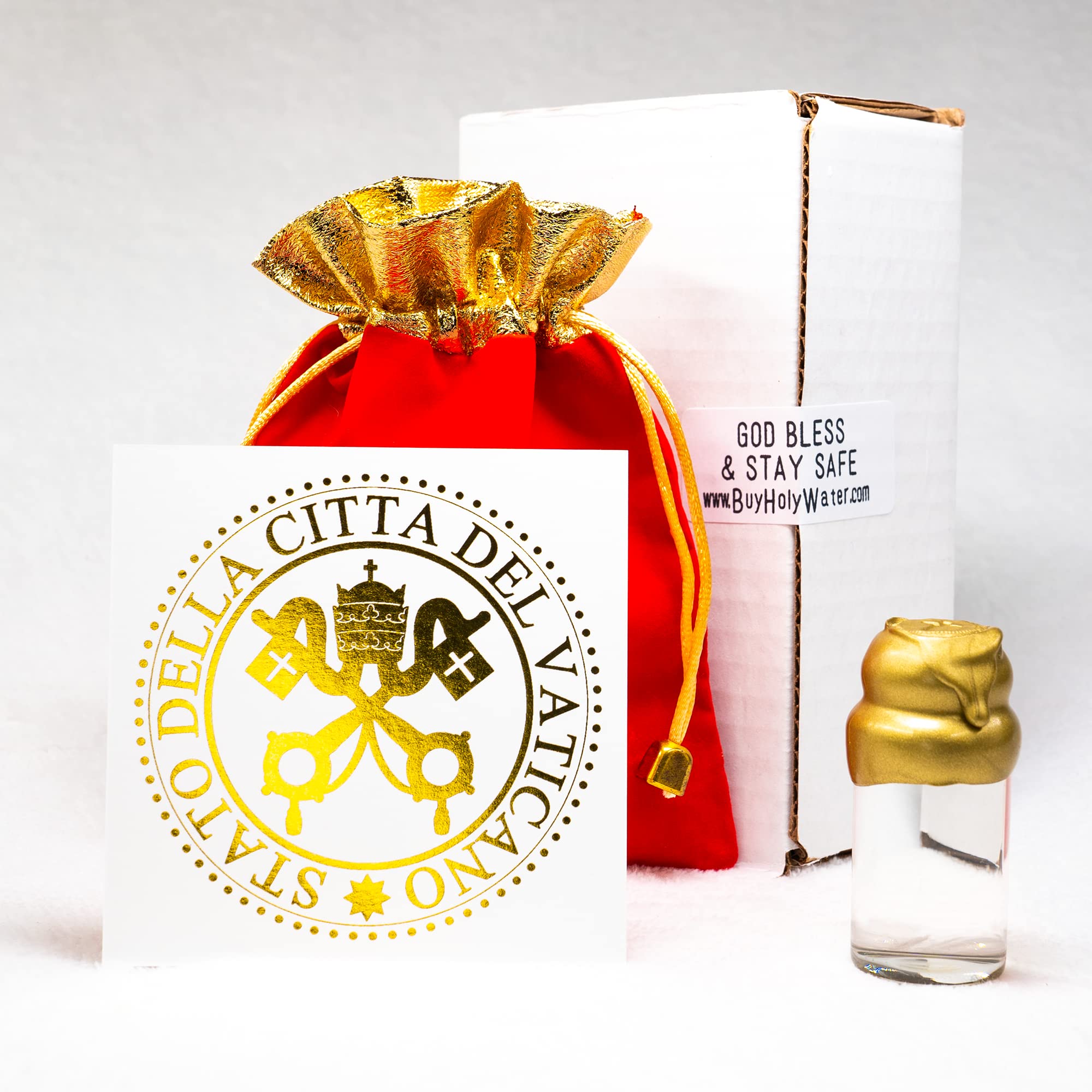 Holy Water LARGE 25ml Gold Wax Sealed Cork Vial ✞ The ONLY Authentic & Certified Holy Water ✞ Blessed Pope Francis Vatican City Import ✞ Baptism Wedding Exorcisms Christmas Catholic Evil Prayer