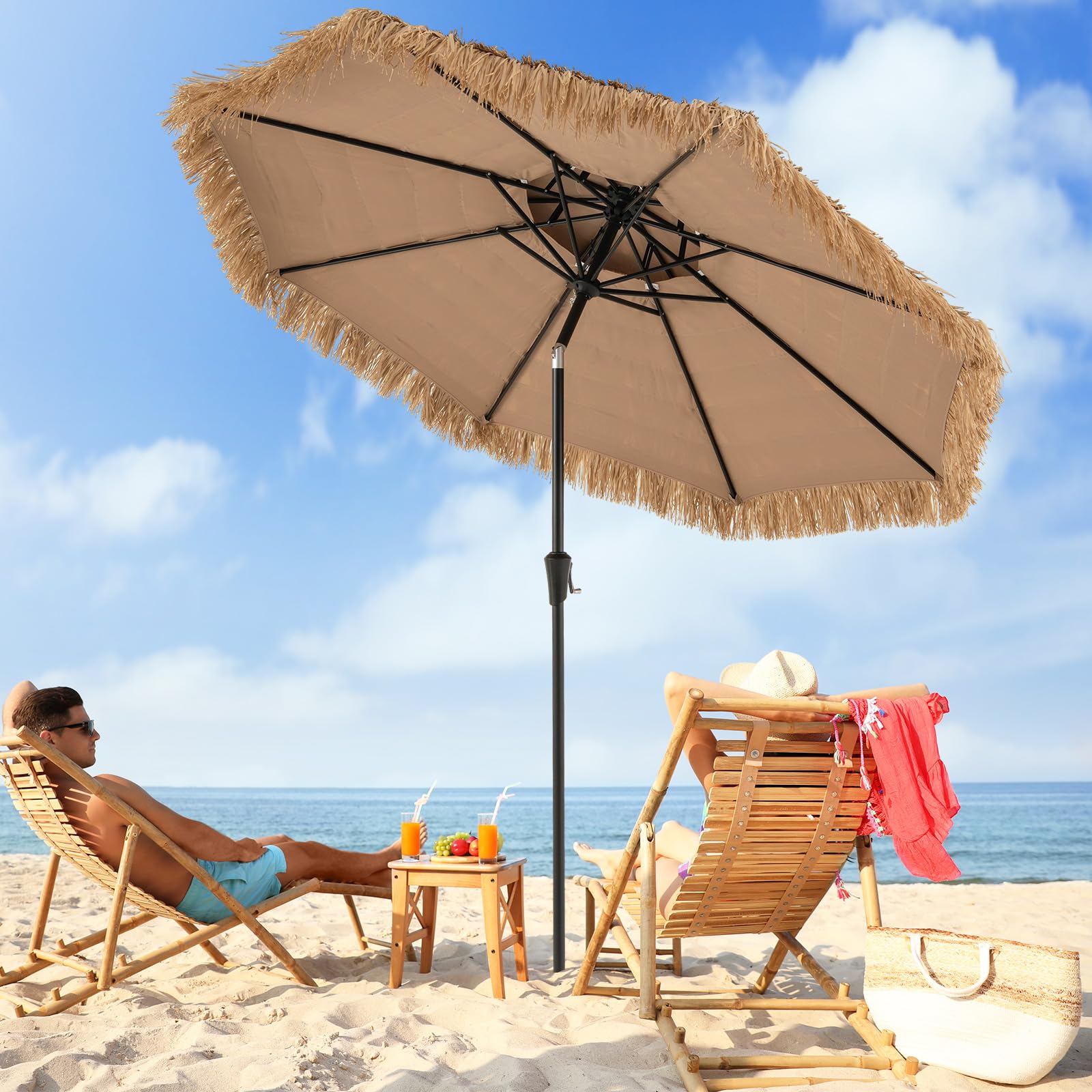 RELAX4LIFE Parasol de Plage Hawaï Tropicale 286x247cm