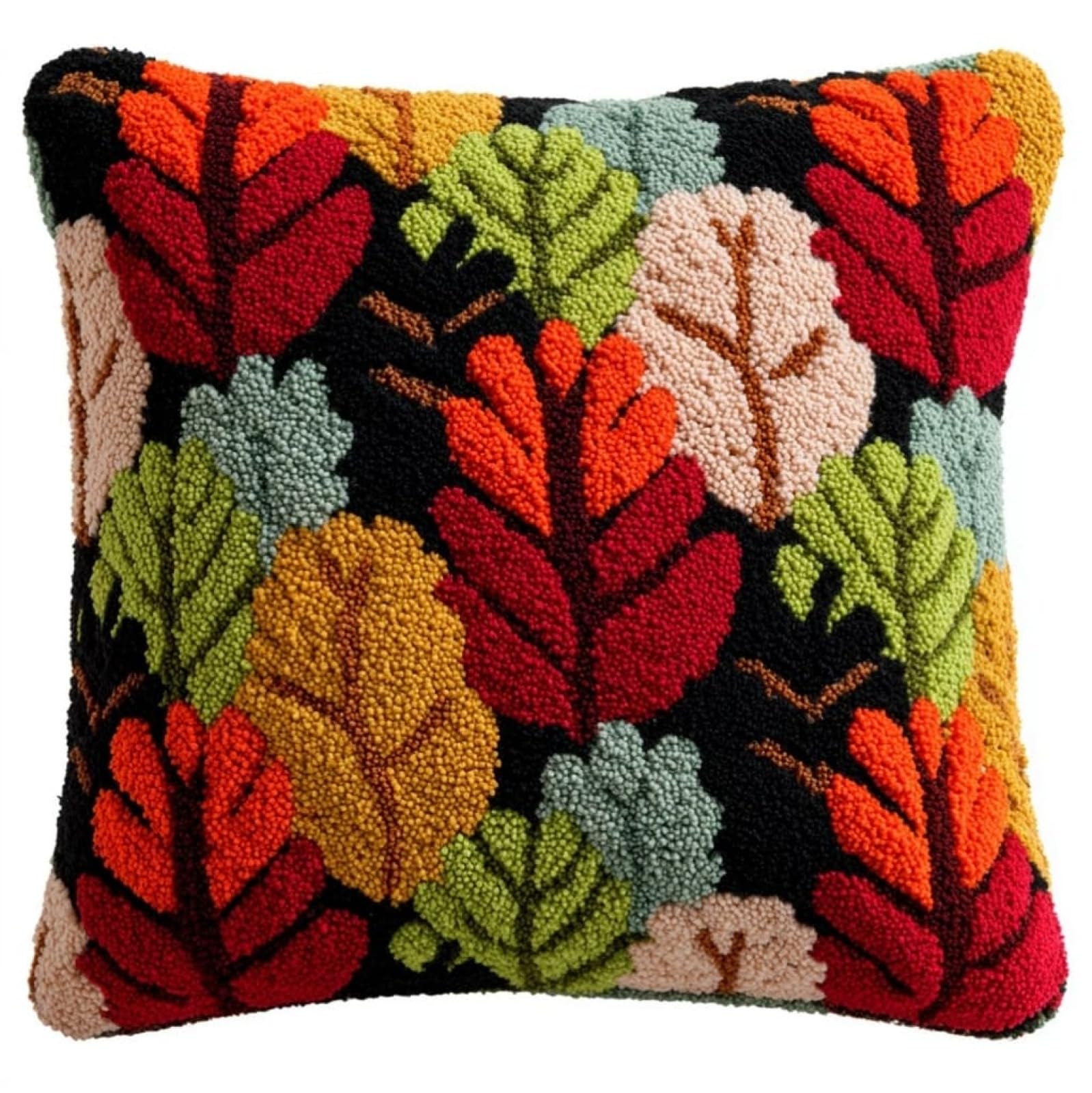 AxiangziK Latch Hook Pillow Kits 17x17in,Pine Cones Printed Pillowcase Latch Hook Kits for Beginners Adults DIY Handmade Cushion Decoration Sofa