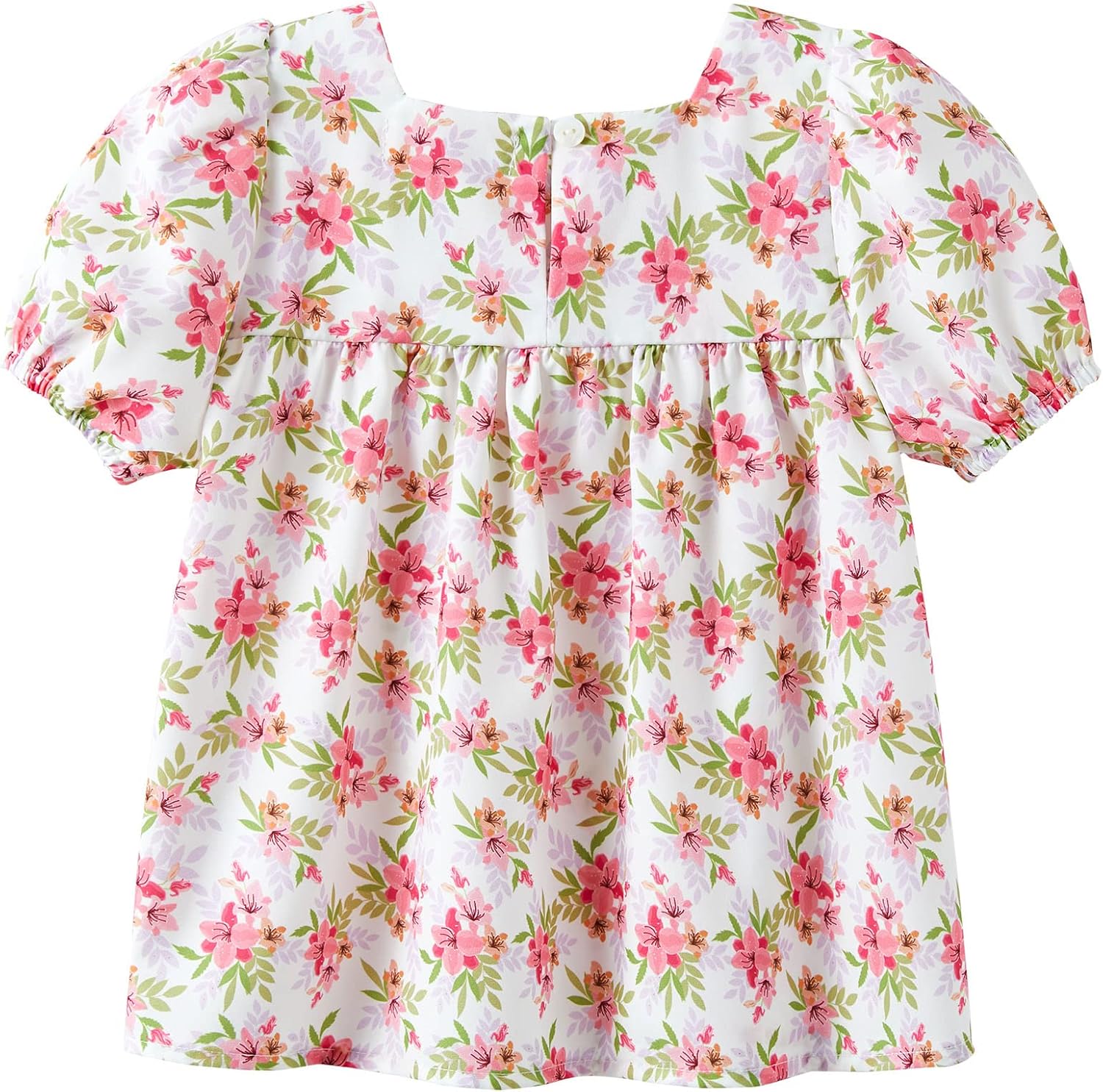 Baby Toddler Little Girls Ditsy Floral Ruffle & Short Sleeve Top Cute Summer Blouse Size 2-6: Clothing, Shoes & Jewelry