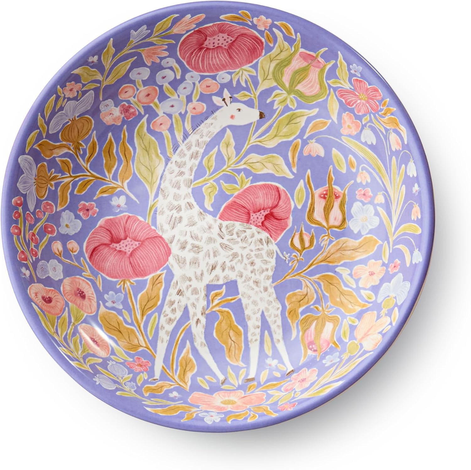 Certified International Menagerie Ceramic SOUP/CEREAL BOWLS SET of 4, 9 x 2 inch assorted animal‑themed pastel bowls with floral accents, perfect for soups, noodles, salads, and family meals