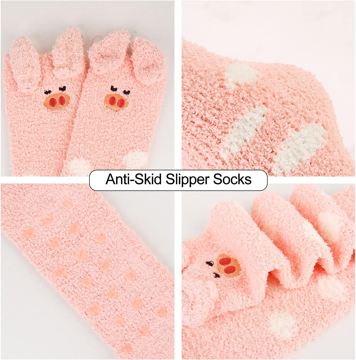 Benefeet Sox Cute Fuzzy Socks for Women Girls Fluffy Warm Cozy Novelty Slipper Socks Funny Animal Plush Sleeping Socks