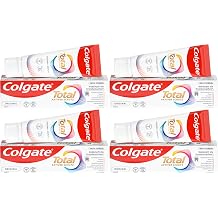 Colgate Total Original Toothpaste 1 x 75 ml - Teeth Cleaning for a Healthy Mouth and 12 Hours of Proactive Mouth Protection* - Cleans Teeth Gums Cheeks and Tongue Pack of 4