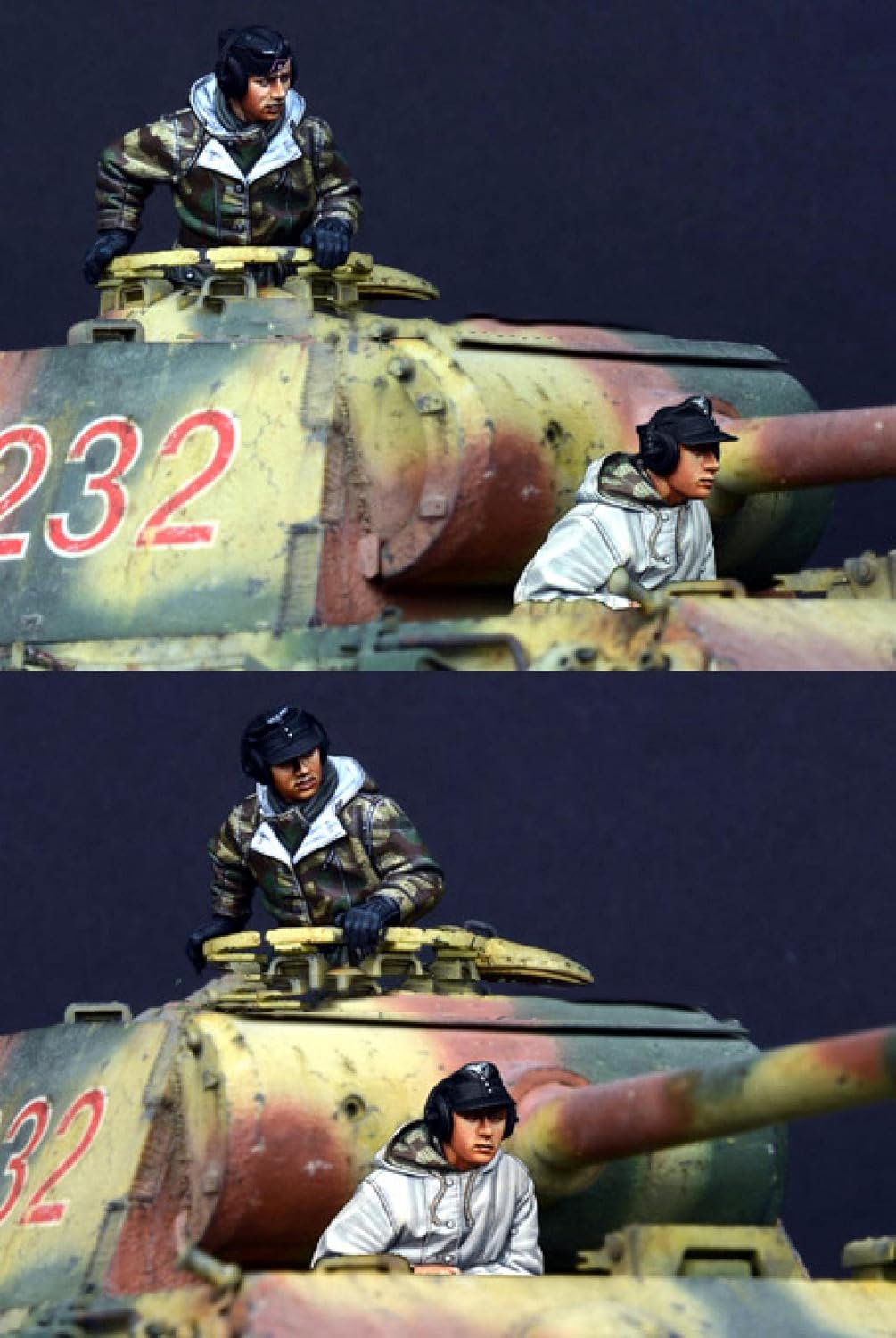 Goodmoel 1/35 WWII German Tank Crew Resin Soldier Model Kit (2 Person, No Tank)/Unassembled and Unpainted Miniature Kit/YH-6979