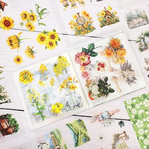 Miniatura 7 de 100 hojas de calcomanías coreanas para tarjetas fotográficas Kpop, calcomanías estéticas a granel, calcomanías con purpurina con bonito patrón de